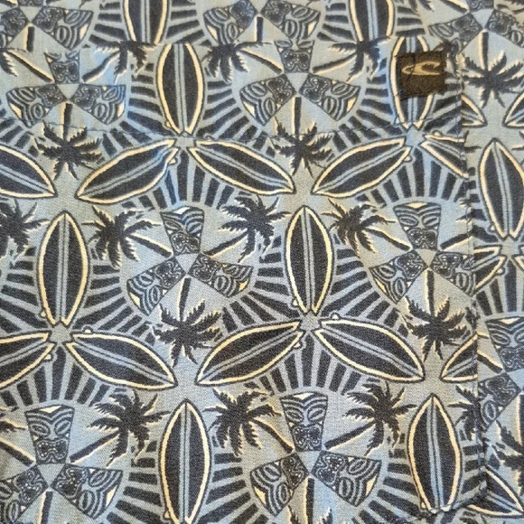 O'Neill Short Sleeve Classic Fit Button Down Mens Shirt w Geometric Pattern - Picture 3 of 11